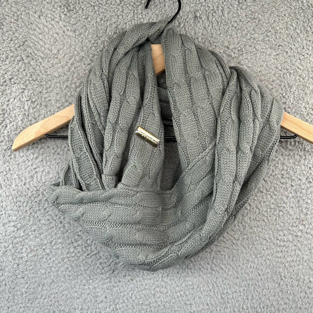 SIMPLY SOUTHERN Cable Knit Infinity Scarf One Size Gray Acrylic Winter Cozy